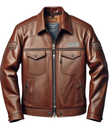 Quilted Shoulder Leather Jacket