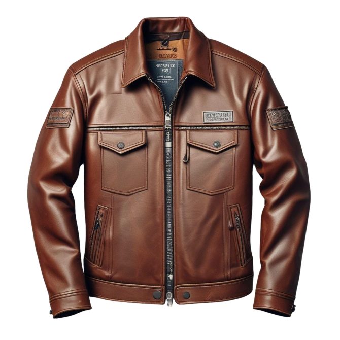 Quilted Shoulder Leather Jacket