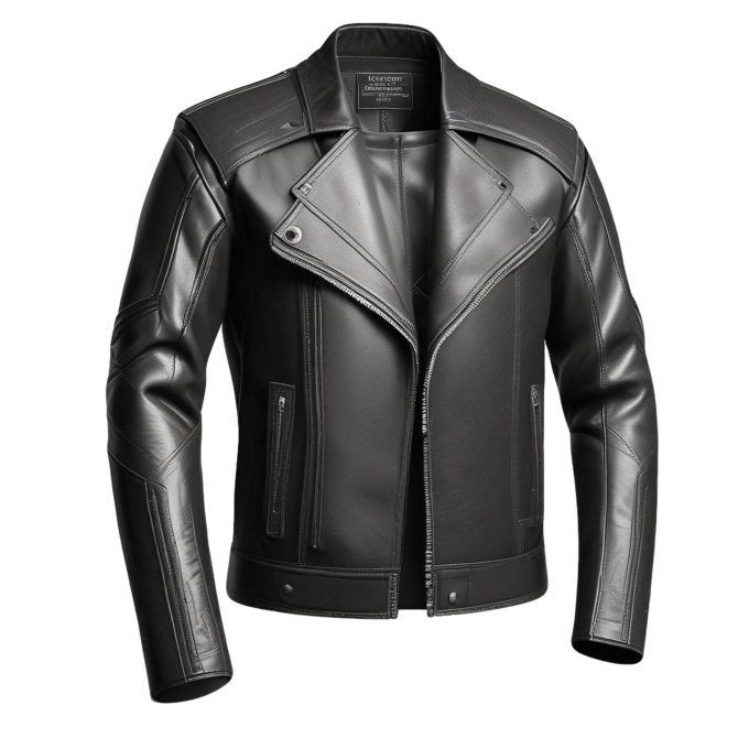 Stylish Black Leather Biker Jacket