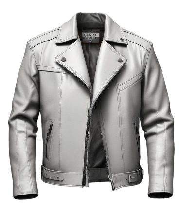 Snap Button Leather Jacket