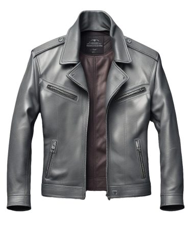 Gray Leather Jacket