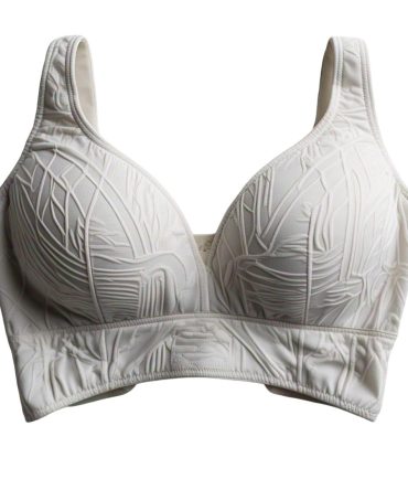 Textured White Longline Bra