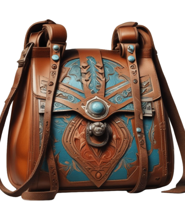 Ornate Brown Leather Handbag