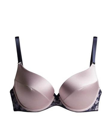 Floral Lace Pink and Blue Bra