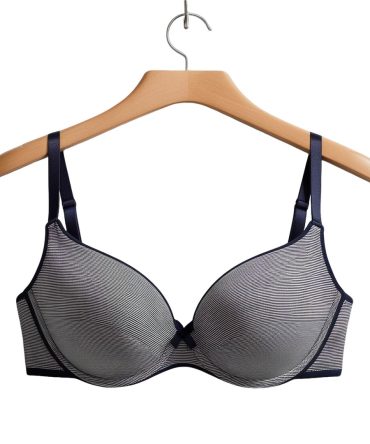Striped Navy Blue Bra