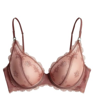 Floral Lace Pink Bra