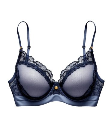 Navy Blue Lace Bra