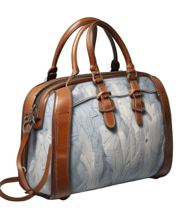 Unique Brown Leather Backpack with Vertical Striped Design