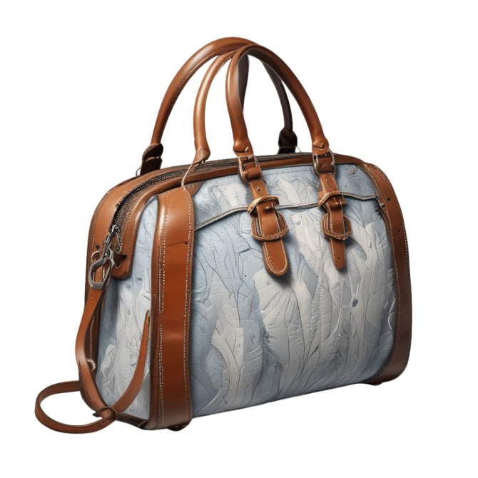 Unique Brown Leather Backpack with Vertical Striped Design