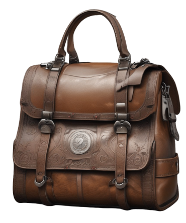Leather Satchel with Intricate Detailing