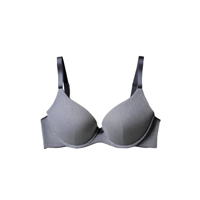 Textured Gray Seamless Bra