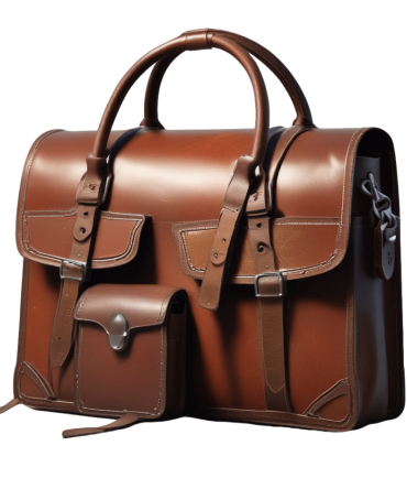 Brown Leather Satchel bag with Practical Pockets