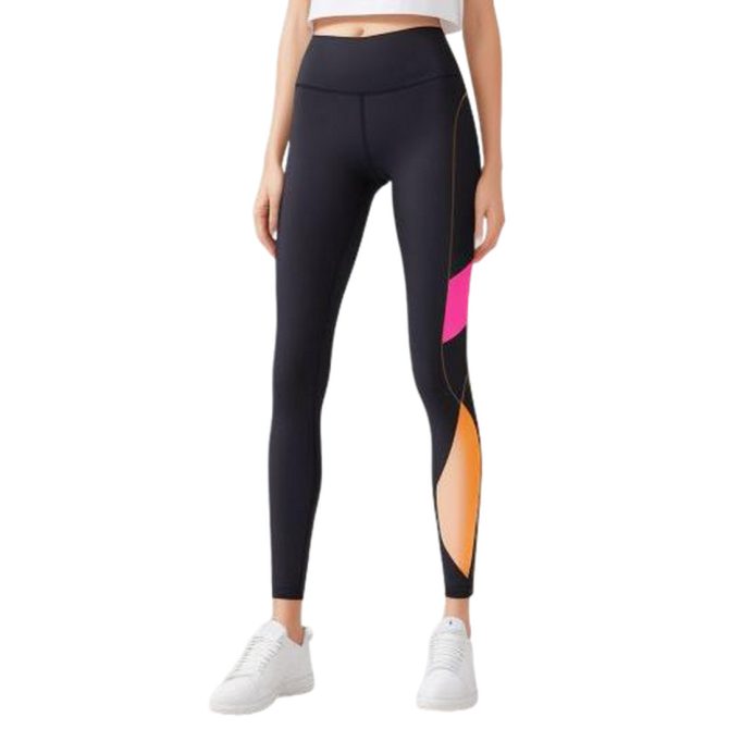 Geometric Accent High-Waisted Leggings