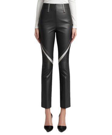 Edgy Elegance: High-Waist Black Leather Pants