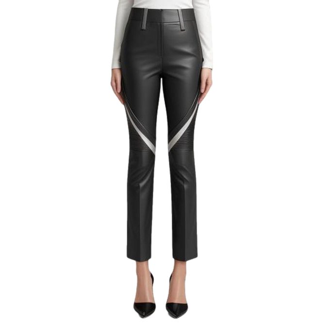 Edgy Elegance: High-Waist Black Leather Pants