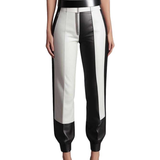 Striking Contrast: Black and White Panel Pants