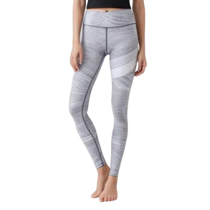 Textured Gray High-Waisted Leggings