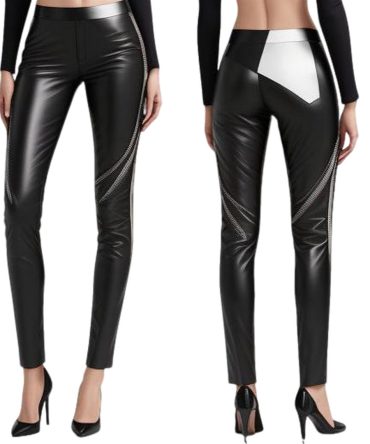 Edgy Elegance: High-Waist Black Leather Pants