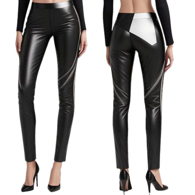 Edgy Elegance: High-Waist Black Leather Pants