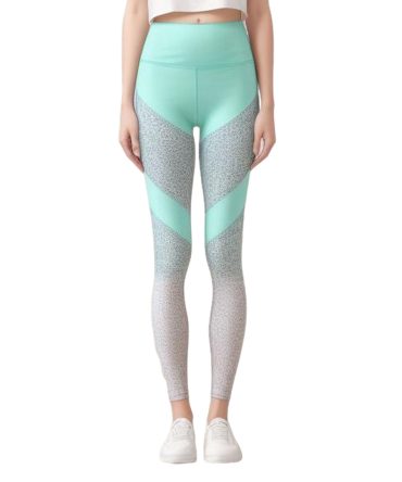 Mint Green and Grey High-Waisted Leggings