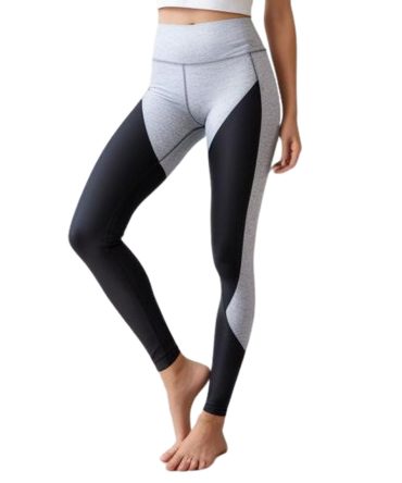 High-Waisted Yoga Leggings with Contrasting Design