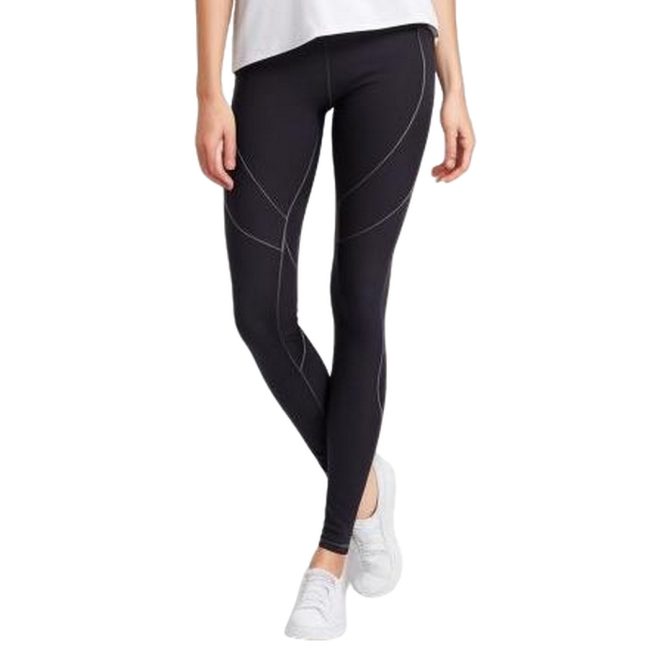 Black Leggings with Stylish White Stitch Detailing