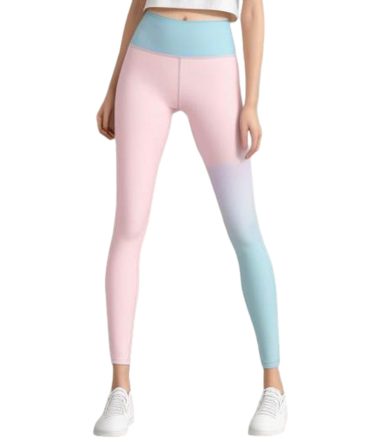 Gradient Pink-to-Blue High-Waisted Leggings
