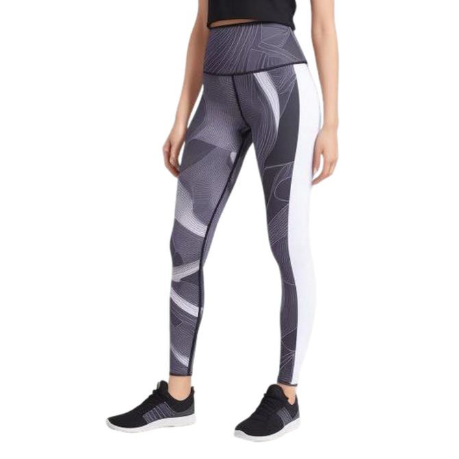 High-Waisted Geometric Leggings in Monochrome Palette