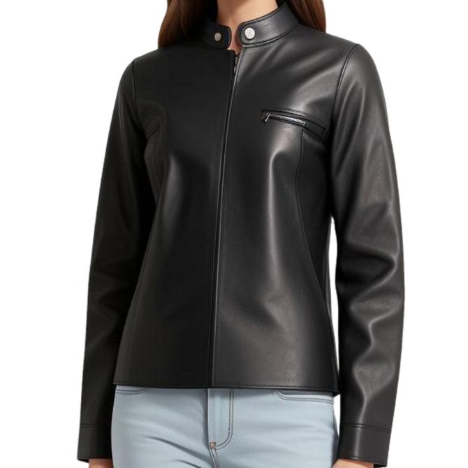 Bold Black Leather Classic with Metal Accents